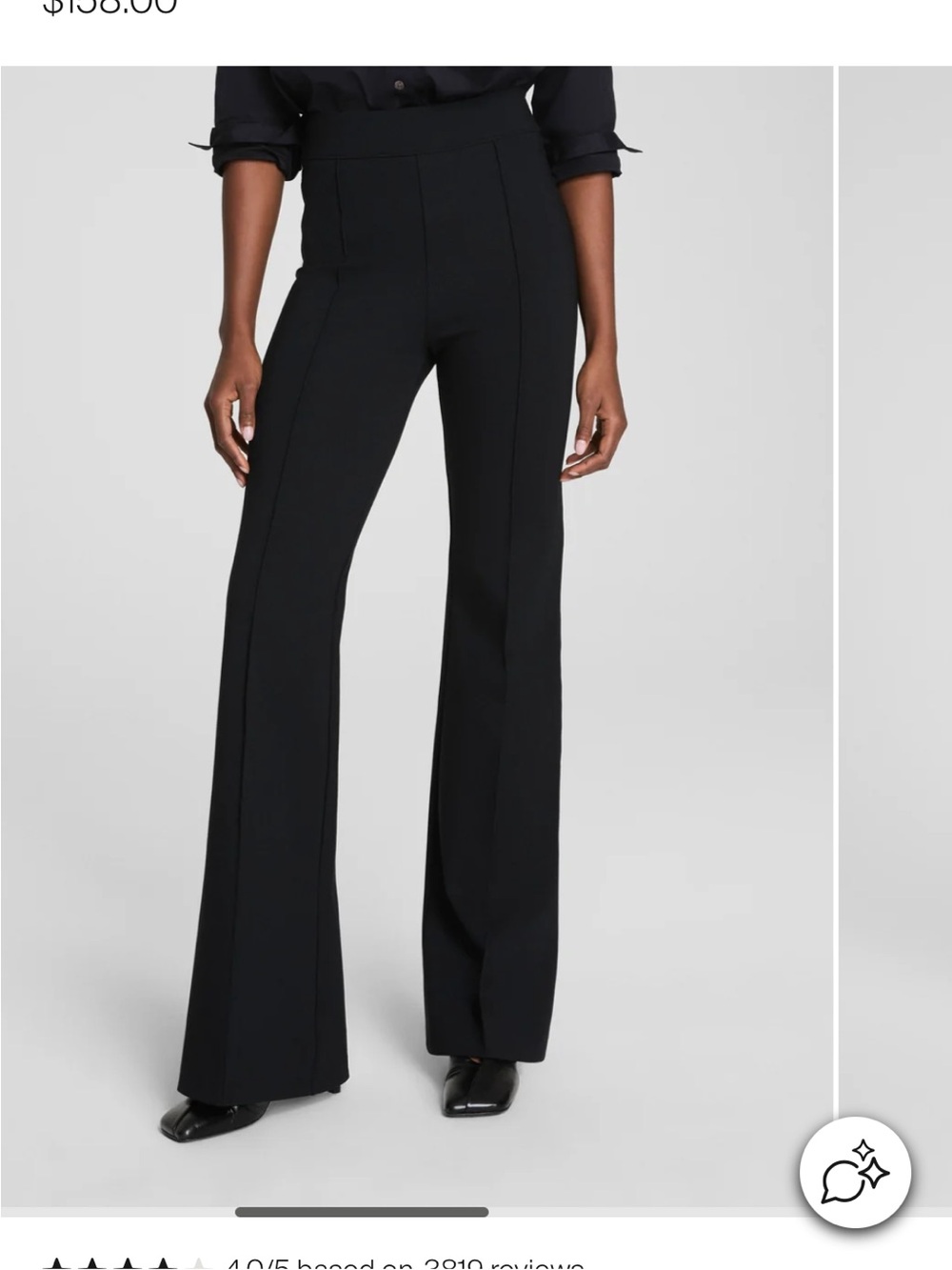 SPANX Black High-Rise Flare Trousers